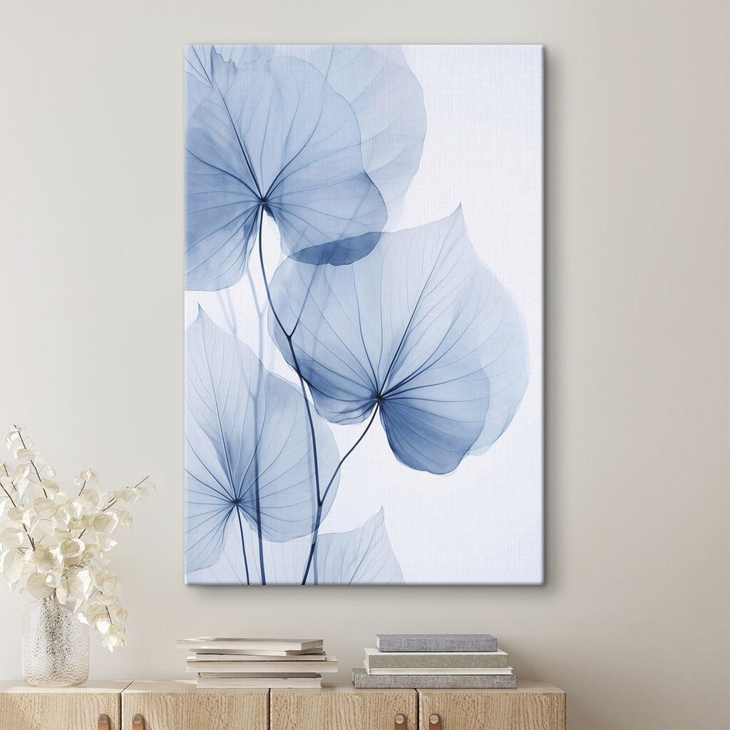 Delicate blue leaves on pale background Delicate blue leaves on pale background