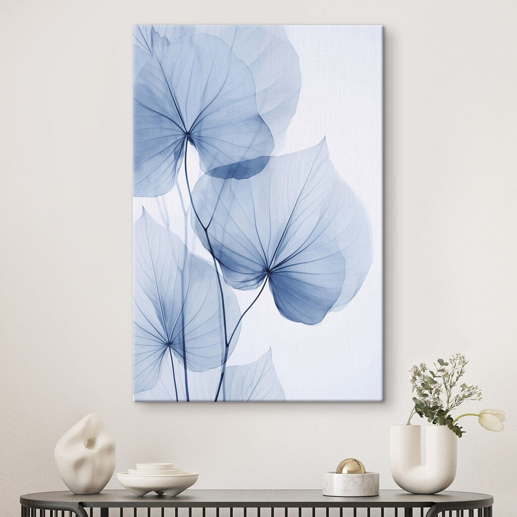 Delicate blue leaves on pale background Delicate blue leaves on pale background
