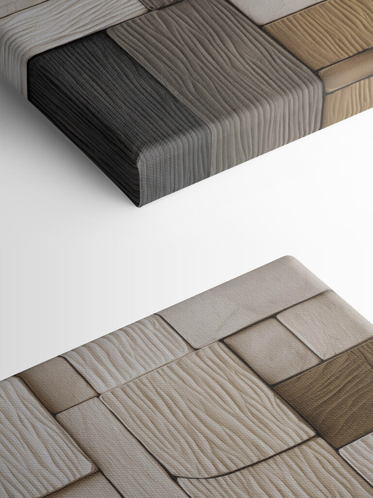 Wall of wood blocks Wall of wood blocks