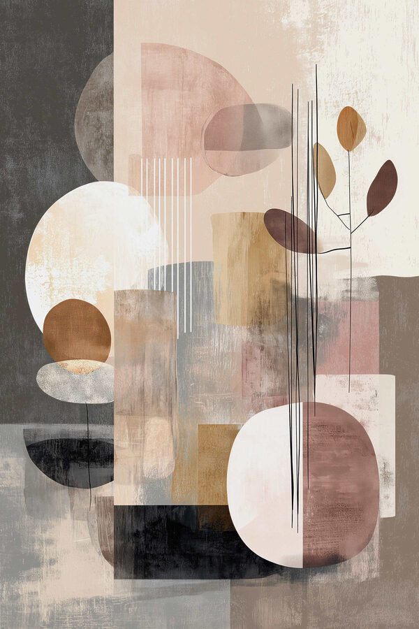 Painting of circles and squares