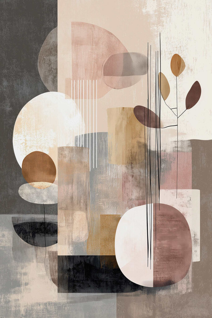 Painting of circles and squares