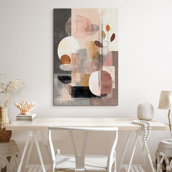 Painting of circles and squares