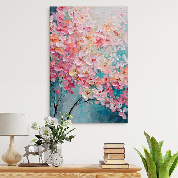Gemälde mit rosa Blumen Wandbilder Gemälde mit rosa Blumen
