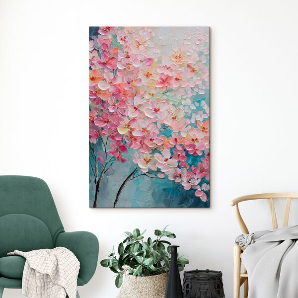 Painting of pink flowers Painting of pink flowers
