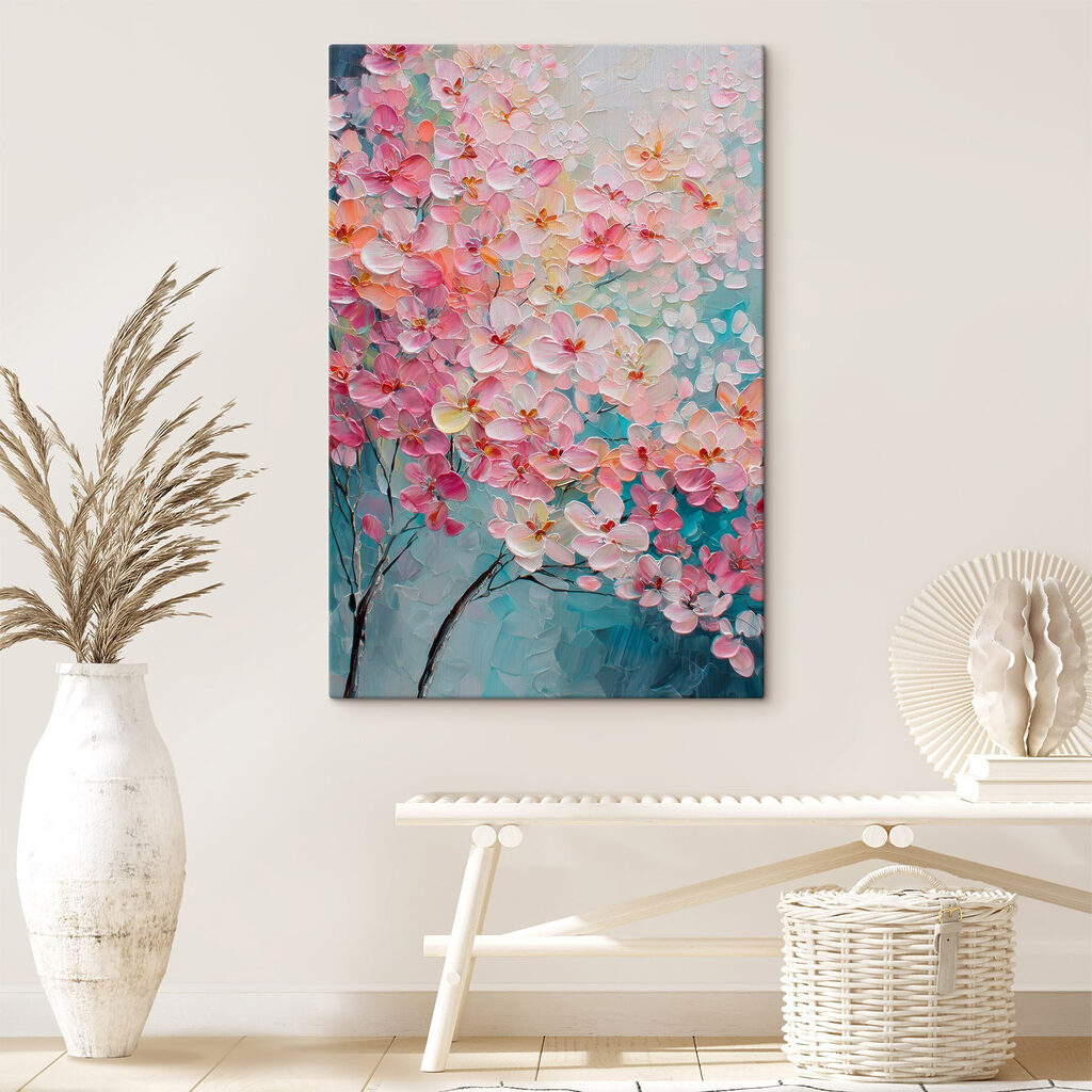 Painting of pink flowers Painting of pink flowers