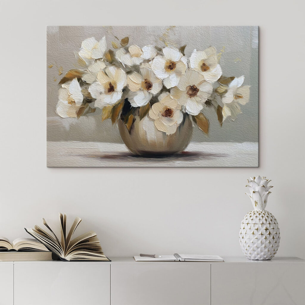 Painting of flowers in a vase Painting of flowers in a vase