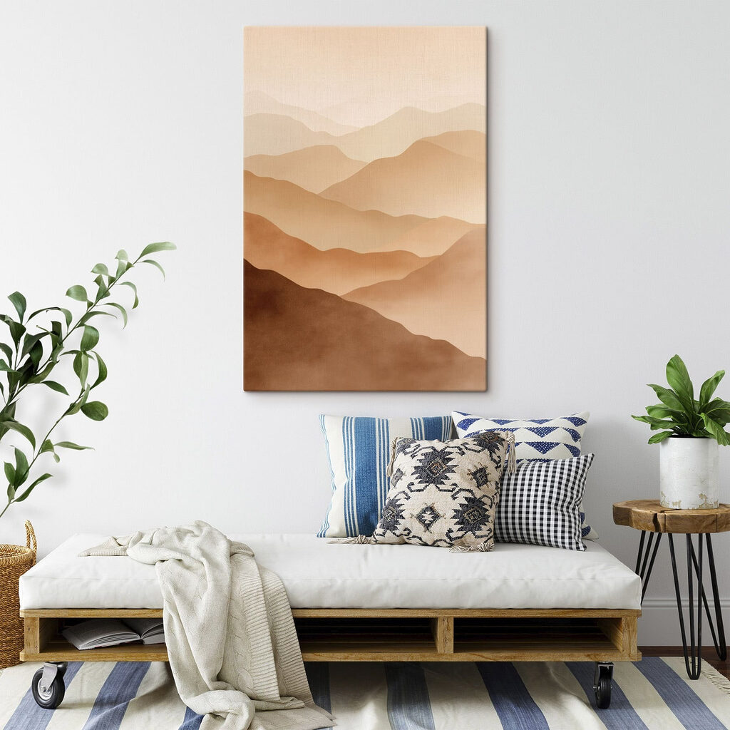 Mountain range with fog