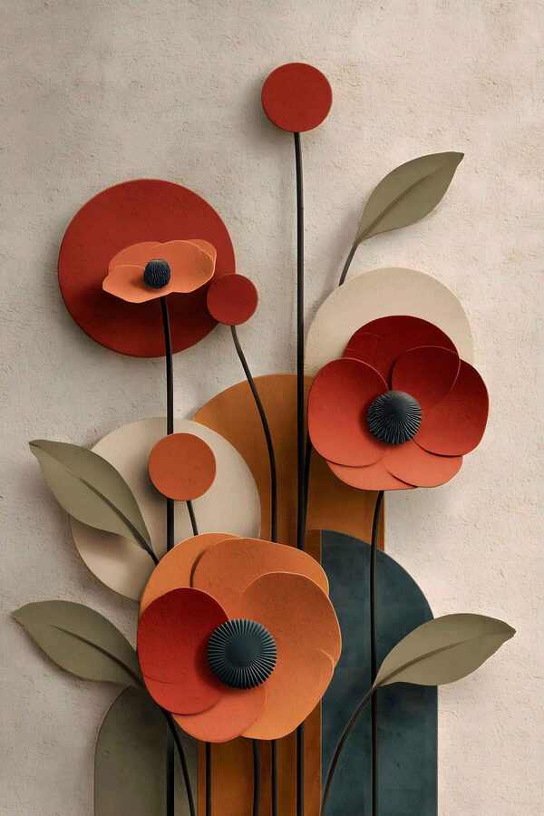 Wall art with flowers and leaves Wall art with flowers and leaves