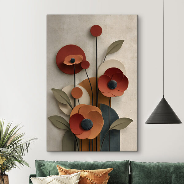 Wall art with flowers and leaves Wall art with flowers and leaves