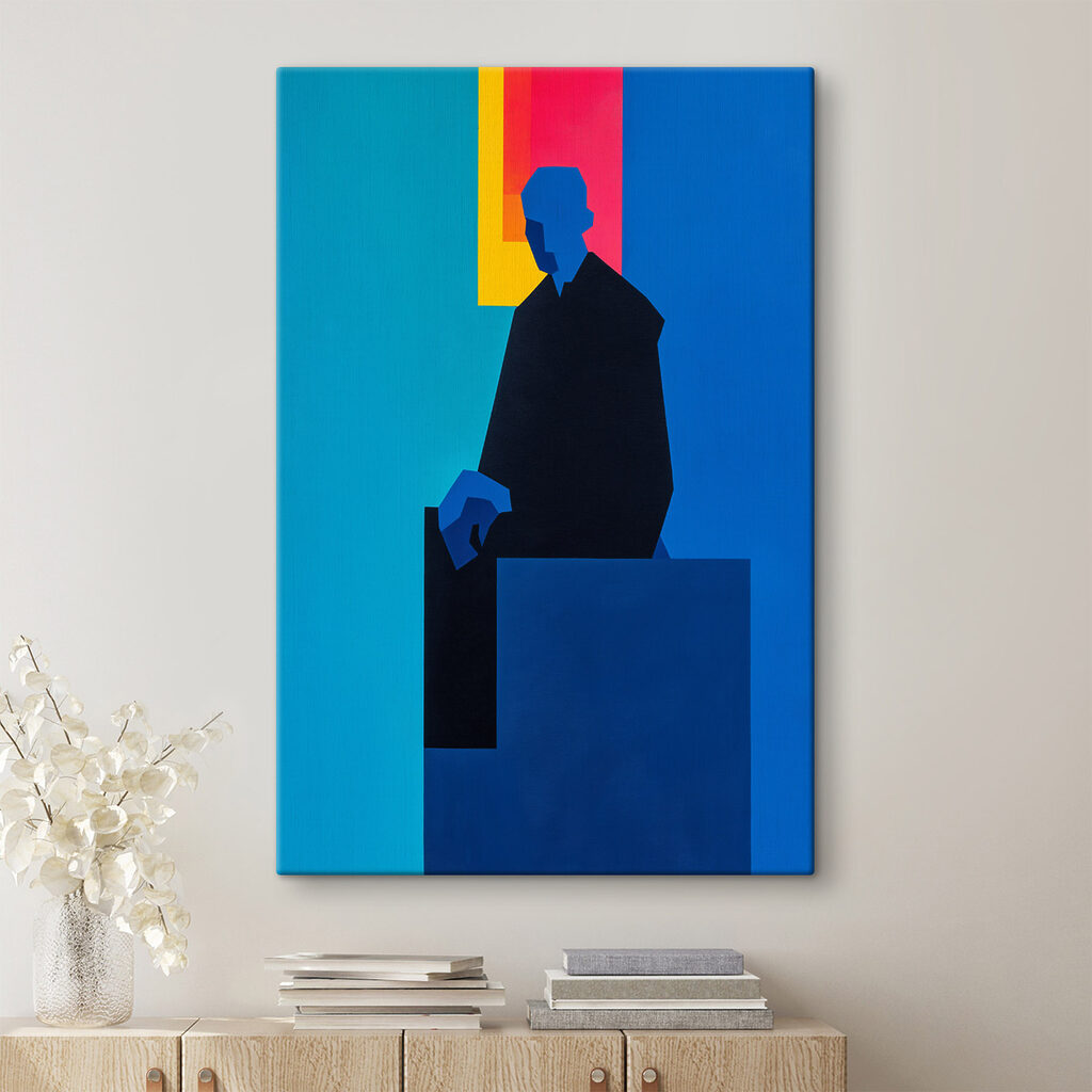 Painting of a man sitting in a chair