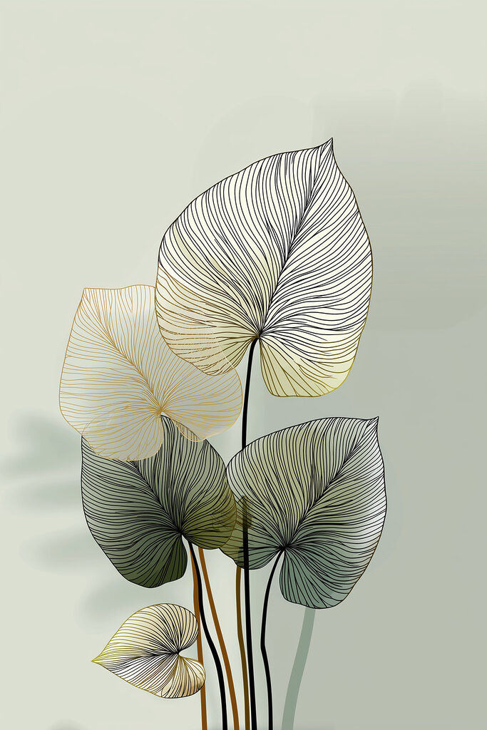 Ethereal leaves against a soft backdrop Ethereal leaves against a soft backdrop