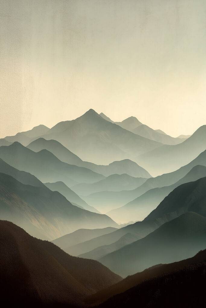 Mountain range with fog Mountain range with fog