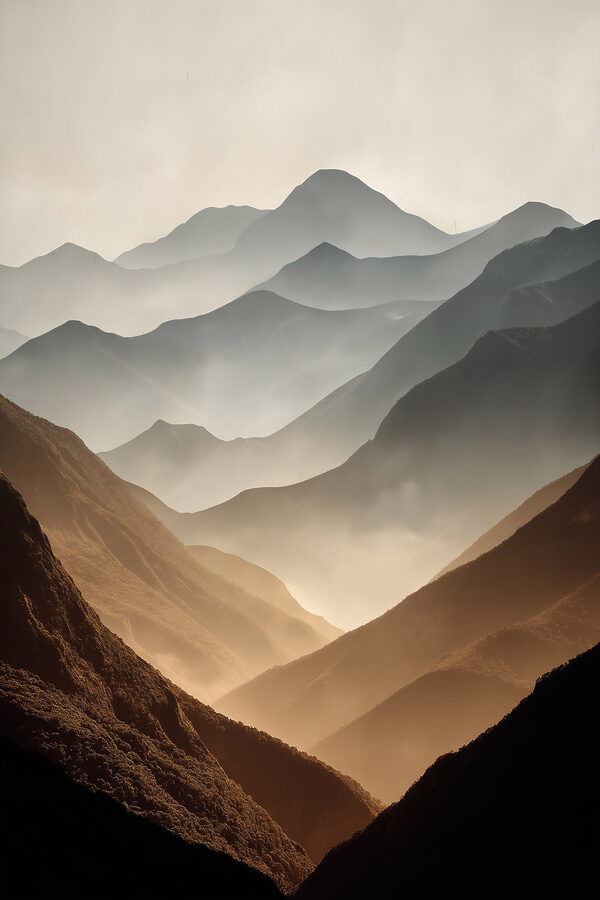 Mountain range with fog Mountain range with fog