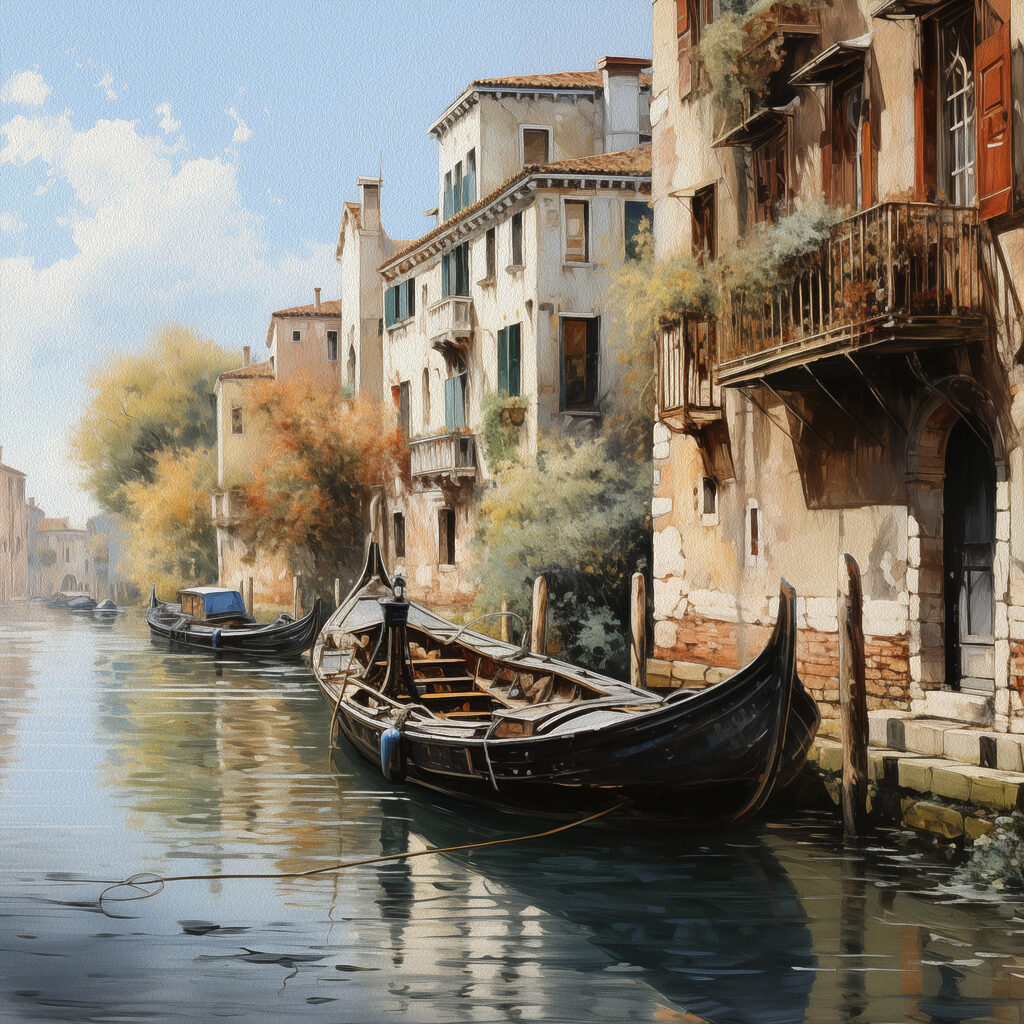 Boat on a canal next to buildings
