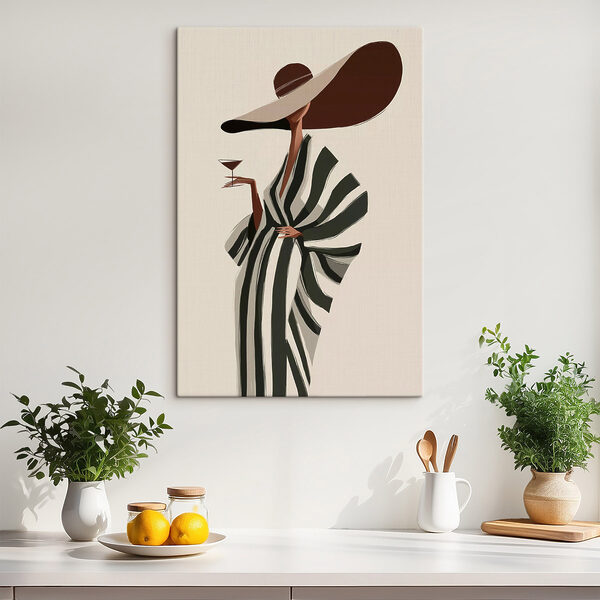 Woman wearing a hat and a large hat holding a glass of wine Woman wearing a hat and a large hat holding a glass of wine