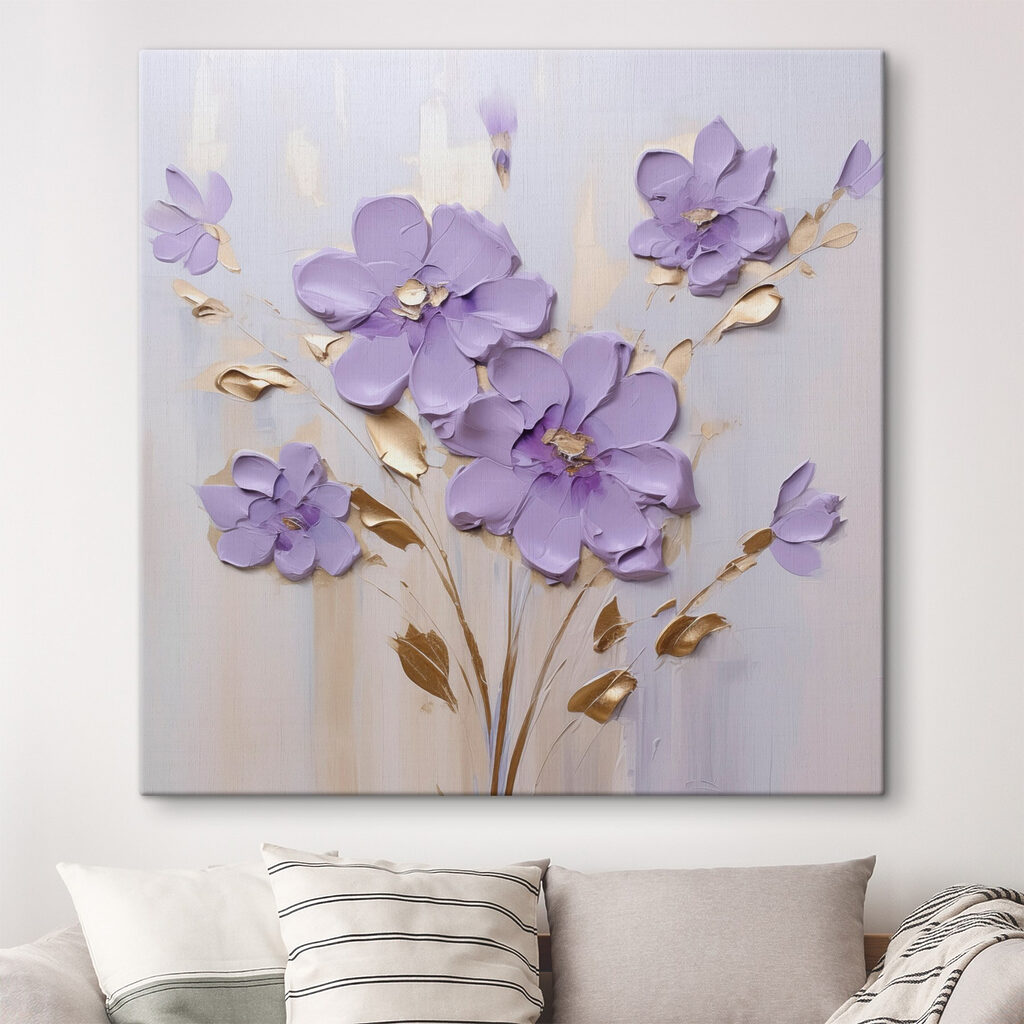 Painting of flowers on a wall Painting of flowers on a wall