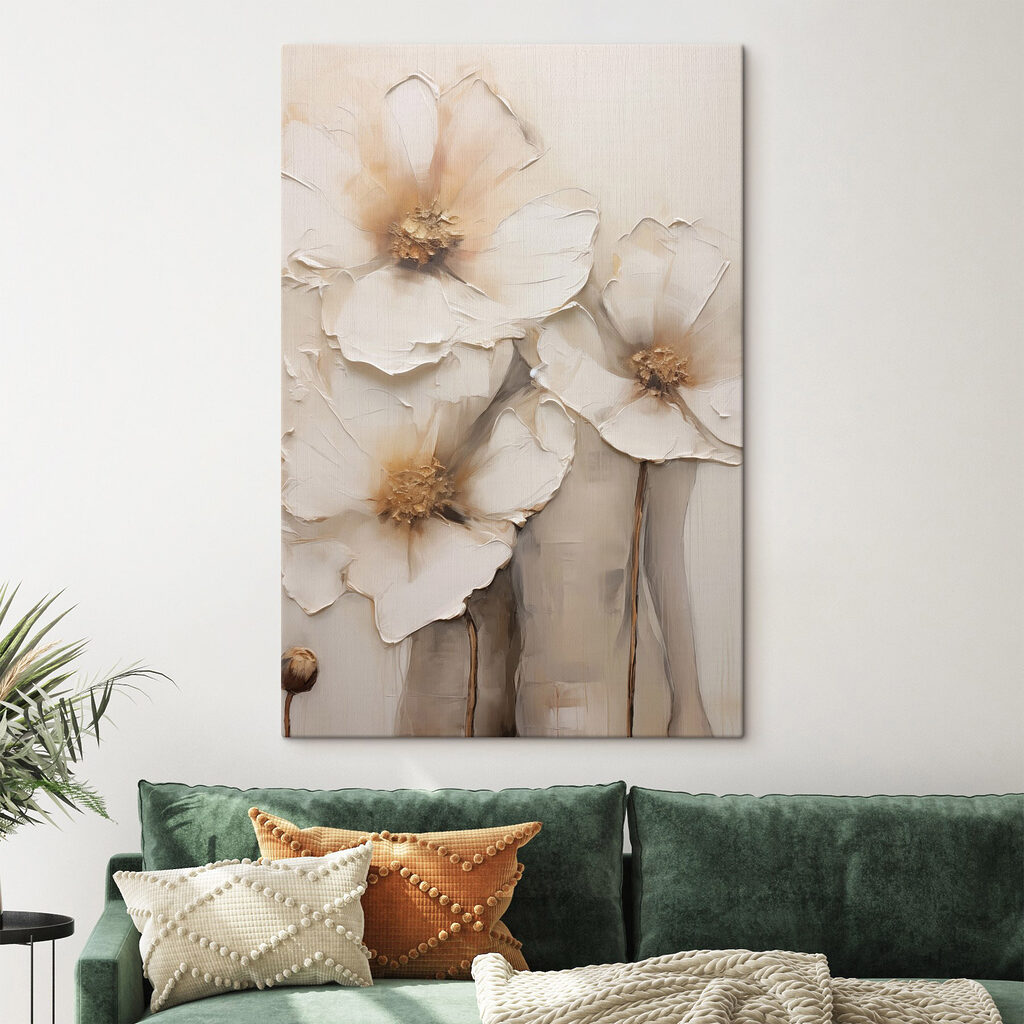 Painting of flowers on a wall