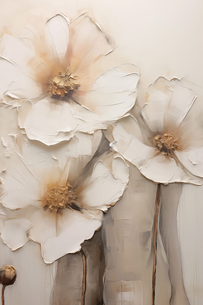 Painting of flowers on a wall