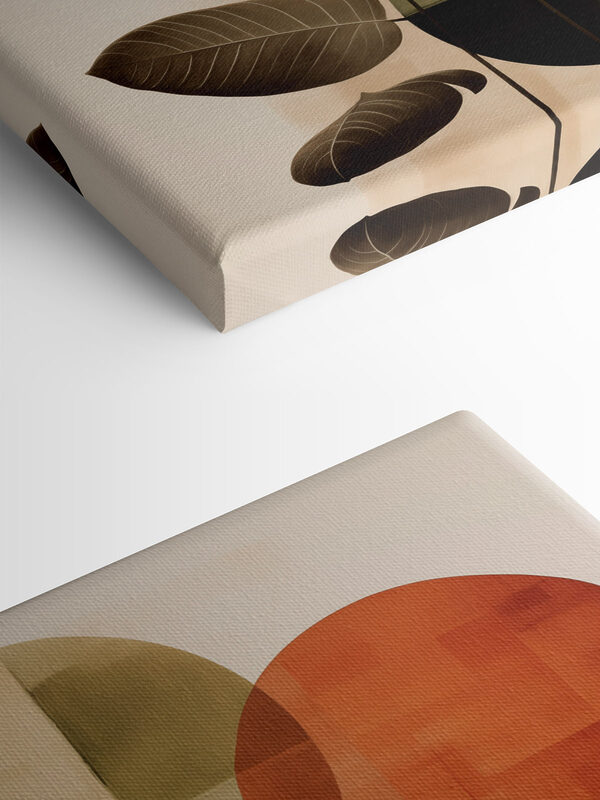 Group of leaves and circles