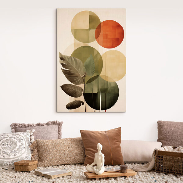 Group of leaves and circles