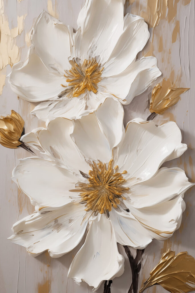 - Elegant blooms in soft, muted tones - Elegant blooms in soft, muted tones