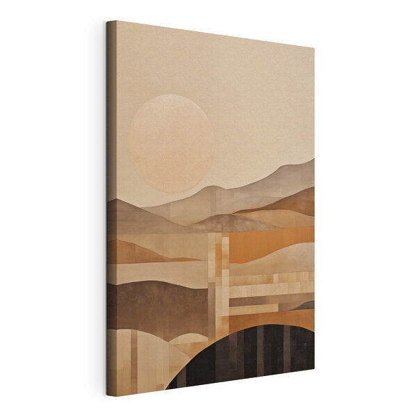 Wandbilder Wandbilder Gemälde einer Landschaft mit Sonne und Bergen (Artikelnummer: s49485)