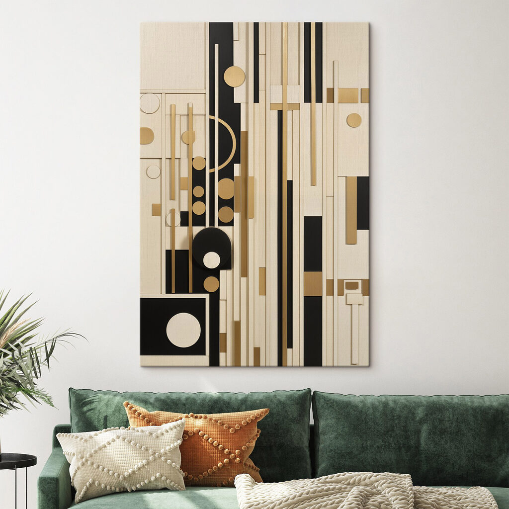Wall with different shapes and colors