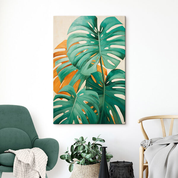 Vibrant leaves creating a tropical vibe