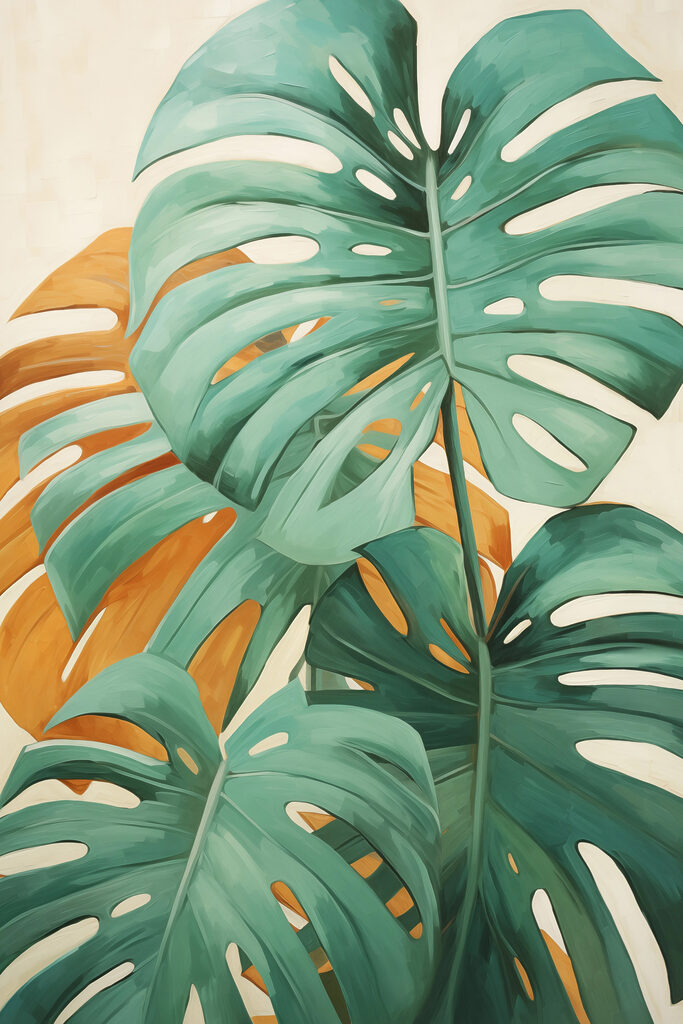 Vibrant leaves creating a tropical vibe