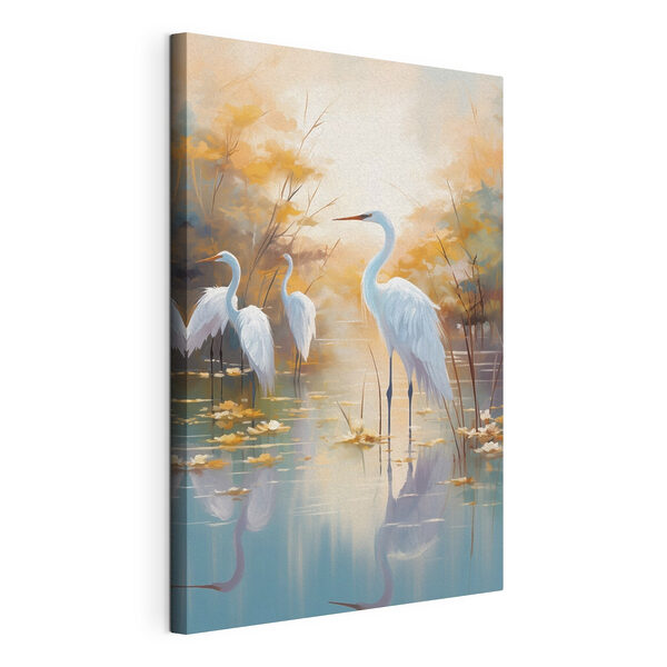 Wandbilder Eine Gruppe weißer Vögel in einem Teich (Artikelnummer: s49467) Wandbilder Wandbilder Eine Gruppe weißer Vögel in einem Teich (Artikelnummer: s49467)