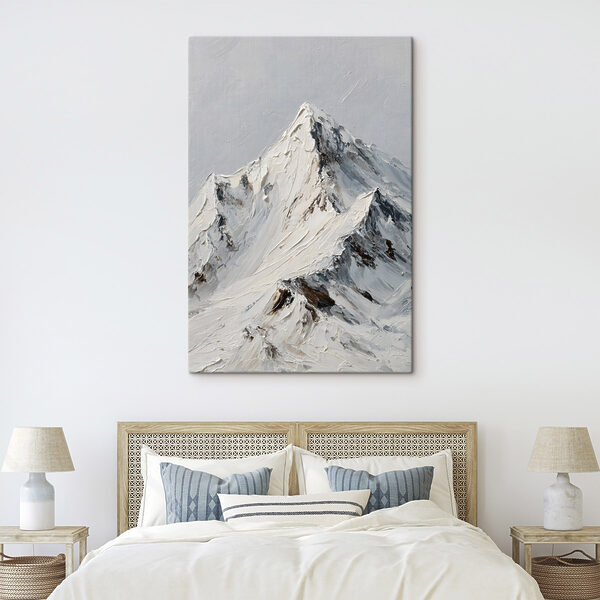 Snowy mountain with snow on top