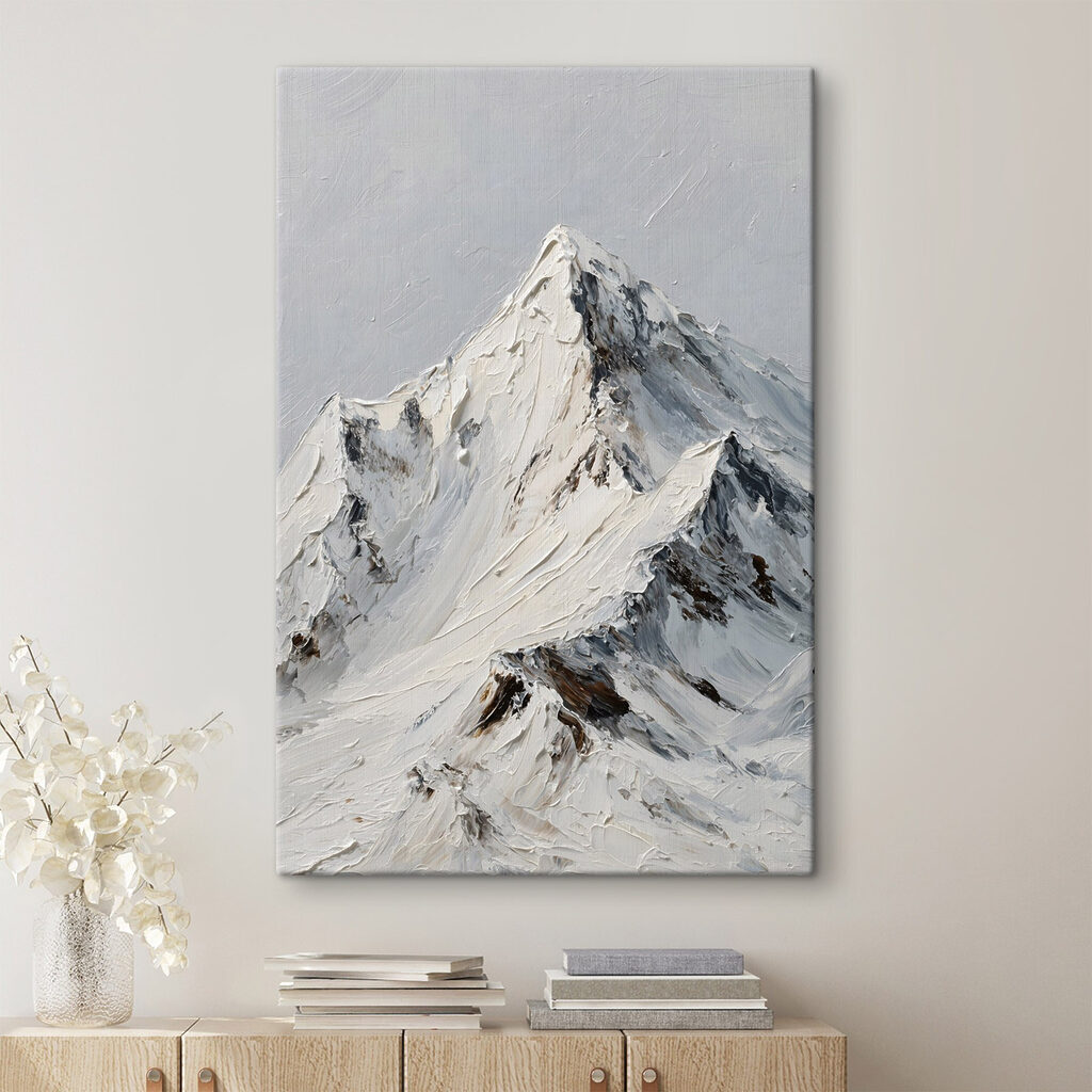 Snowy mountain with snow on top