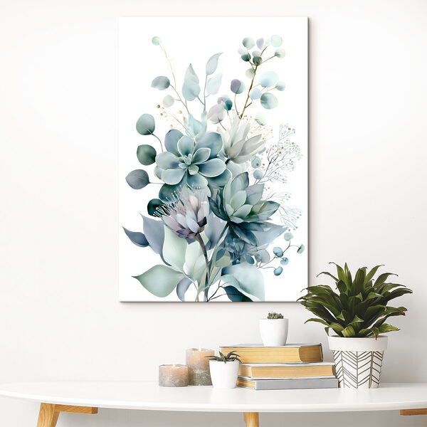 - Serene botanical composition in soft hues - Serene botanical composition in soft hues
