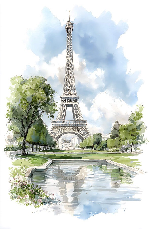 Watercolor of a tower Watercolor of a tower