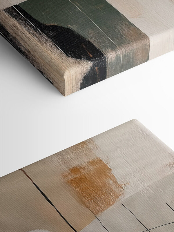 Painting of a white and brown art Painting of a white and brown art