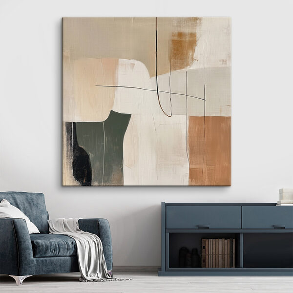 Painting of a white and brown art Painting of a white and brown art