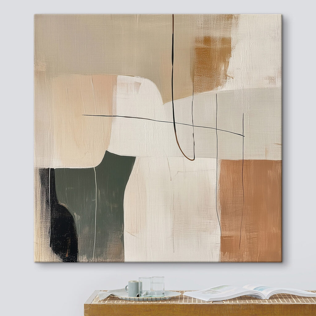 Painting of a white and brown art Painting of a white and brown art