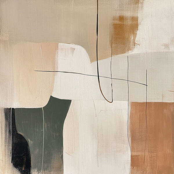 Painting of a white and brown art Painting of a white and brown art