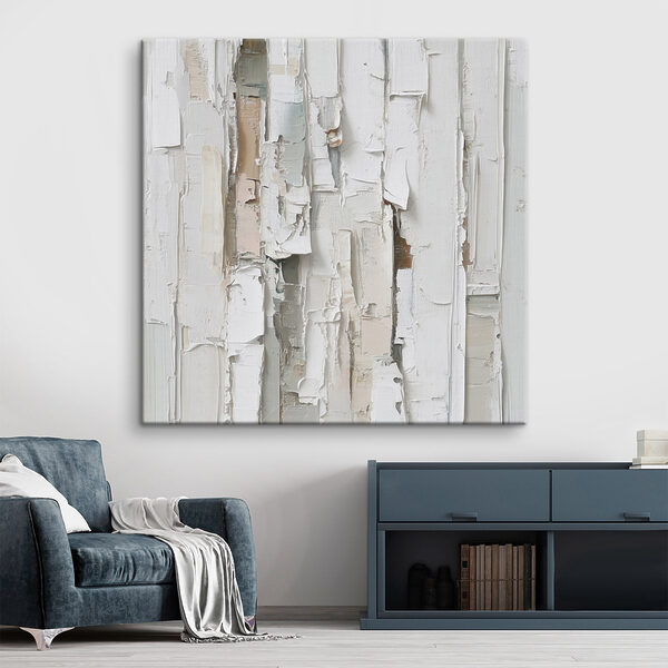 White painted wood with torn pieces of paper White painted wood with torn pieces of paper