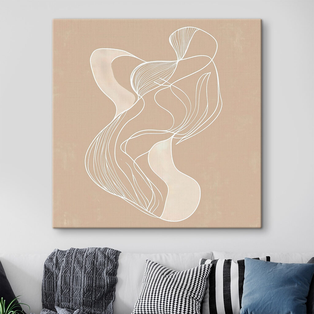 White line drawing on a tan background White line drawing on a tan background
