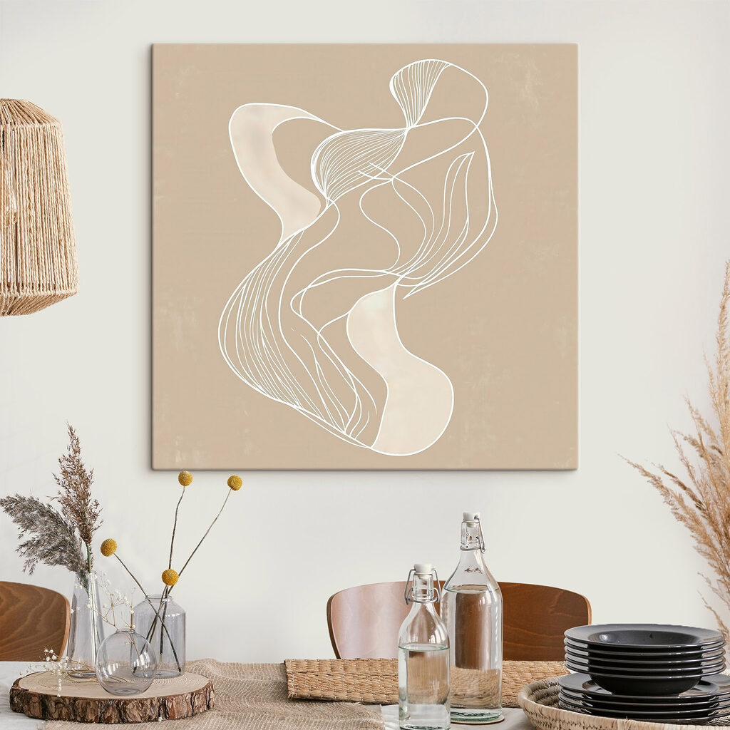White line drawing on a tan background White line drawing on a tan background