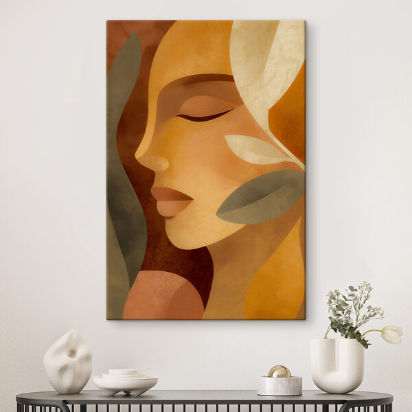 Soft hues in serene profile art