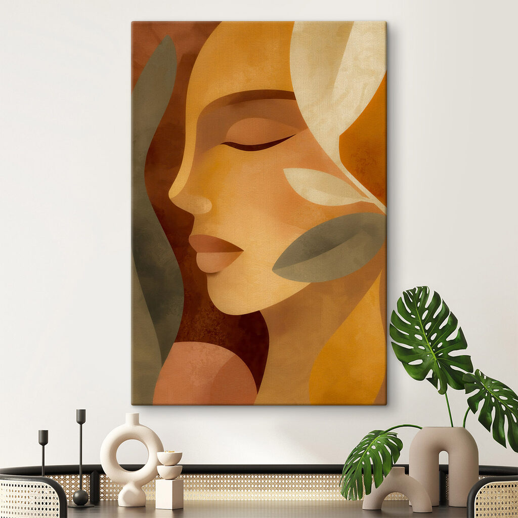 Soft hues in serene profile art