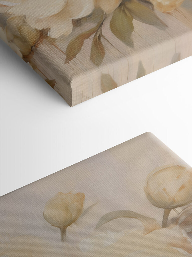 Painting of flowers on a white background