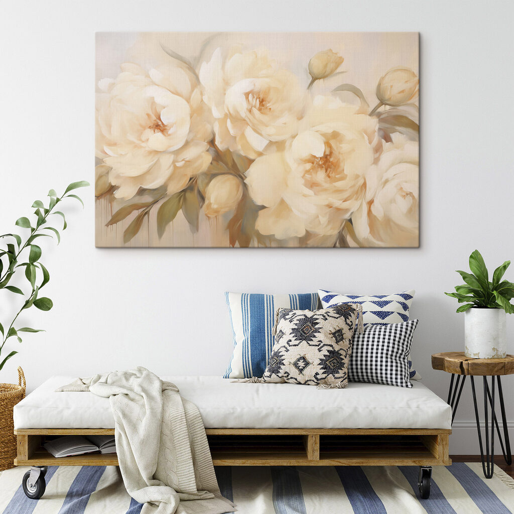 Painting of flowers on a white background