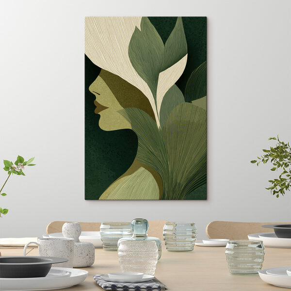 Woman's face with leaves Woman's face with leaves