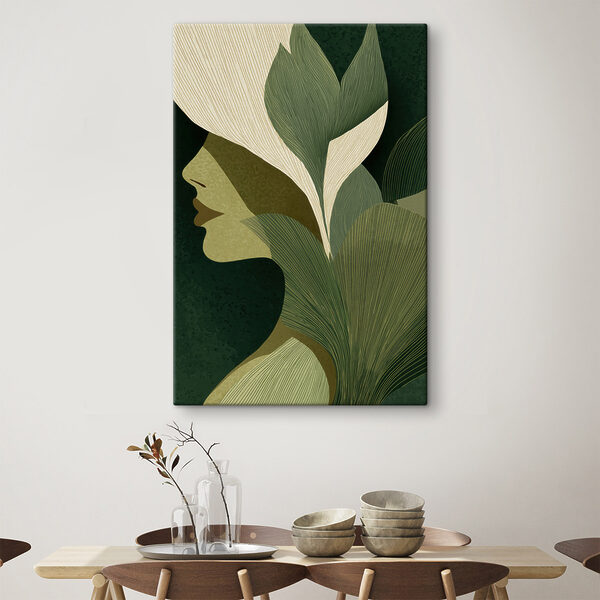 Woman's face with leaves Woman's face with leaves