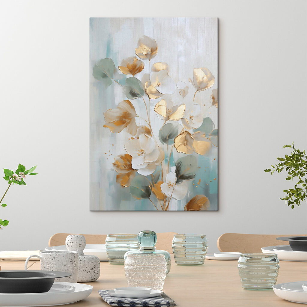 Painting of flowers on a white background