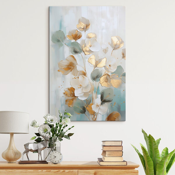 Painting of flowers on a white background