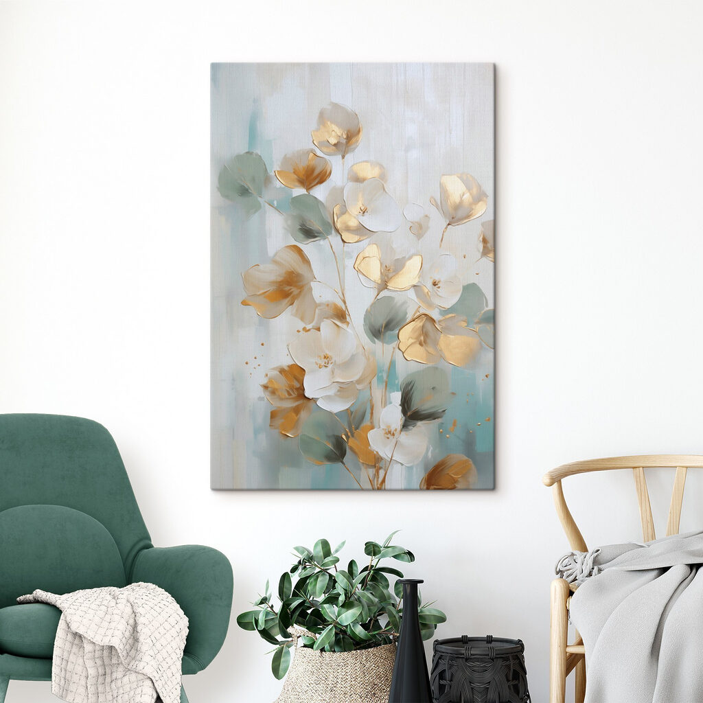 Painting of flowers on a white background